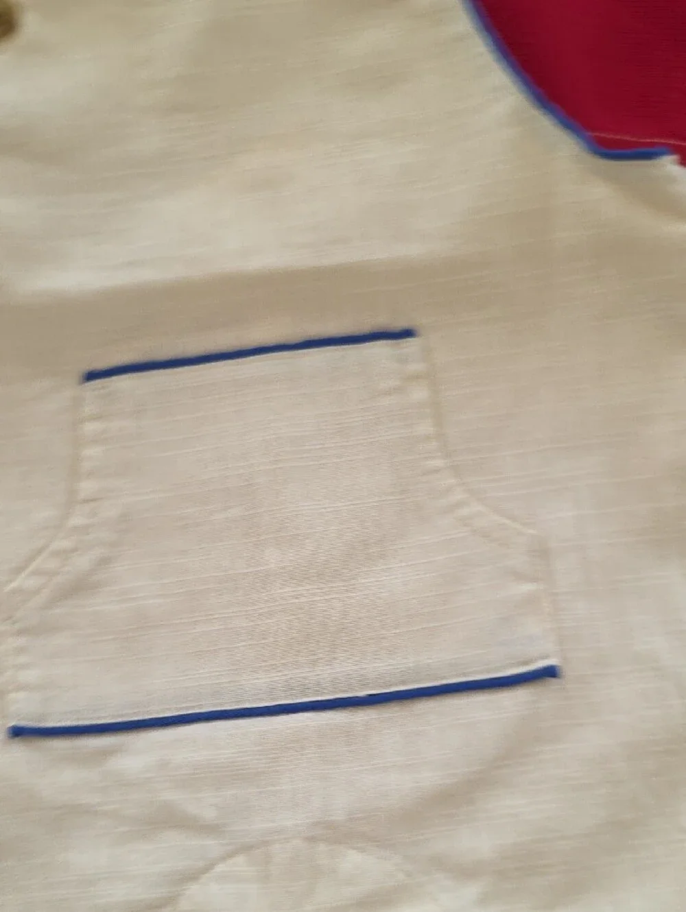 Janie and Jack Cream Shortall with Blue Trim